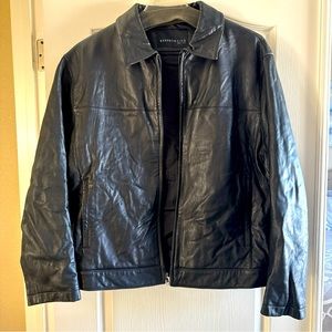 Men's KENNETH COLE, Black Leather Coat, size XL